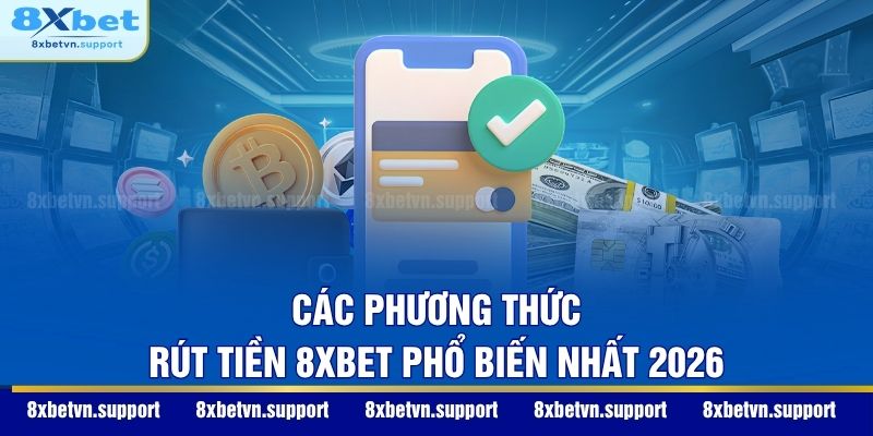 Các phương thức rút tiền 8XBET phổ biến nhất 2026